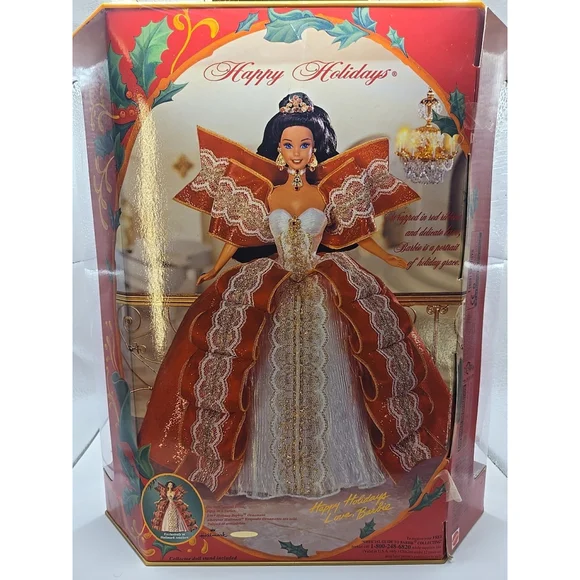 1997 Happy Holidays Barbie (Theresa Doll) Rare Green Eyes, unopened box - Picture 2 of 2